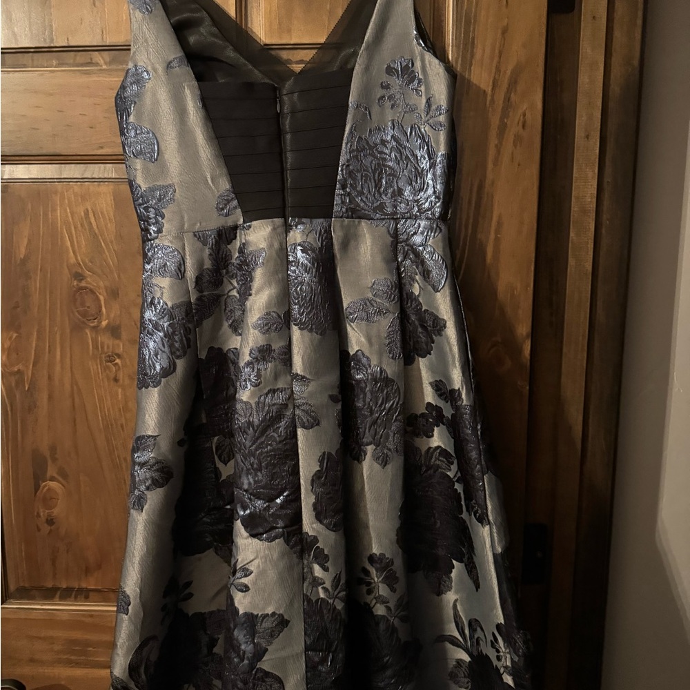 Elegant Black and Gray Floral Dress